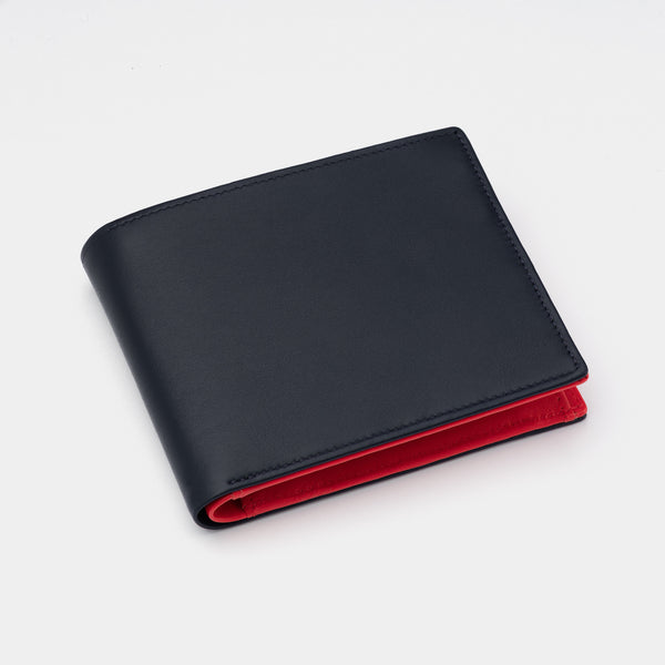 Men's Leather Wallet Essence in Navy and Red – ANTORINI®