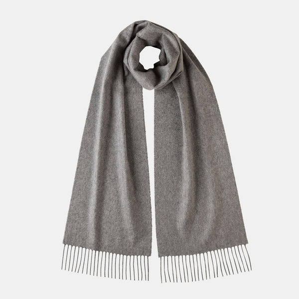 Johnstons of Elgin : Cashmere Scarf : Grey