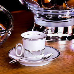 Original Porcelain Coffee Cup With Silver-plated Decoration-ANTORINI®