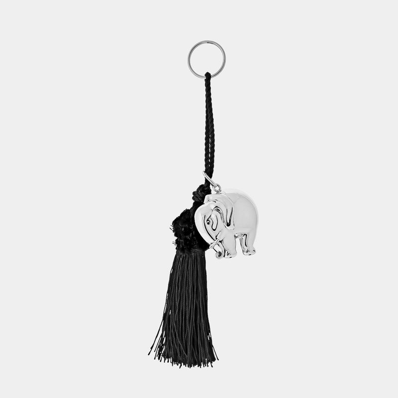 Keyring with Tassels and Elephant, silver-plated-ANTORINI®