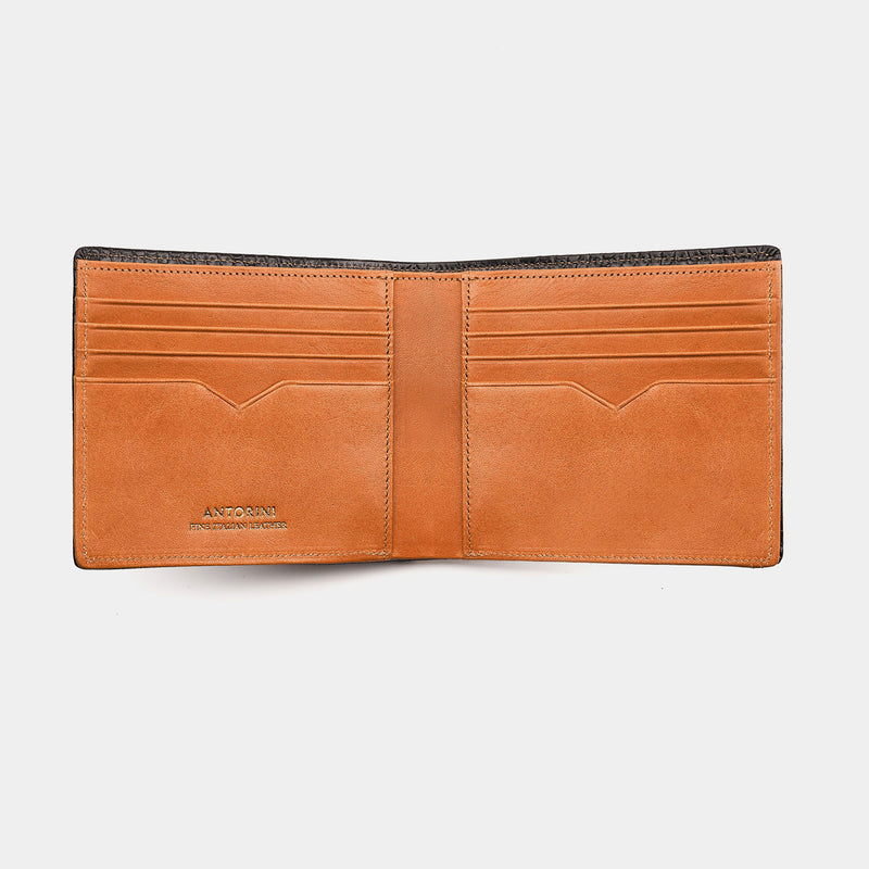 Men's Wallet ANTORINI in Dark Brown and Cognac, 8cc-ANTORINI®