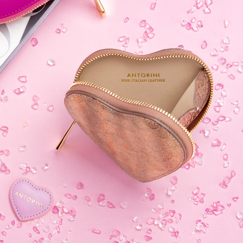 Laminated Caroline divisible heart coin purse fucsia rose | Make your own  item | O bag