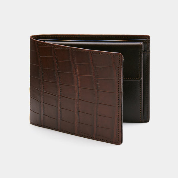 Brown crocodile card holder - Luxury leathergoods