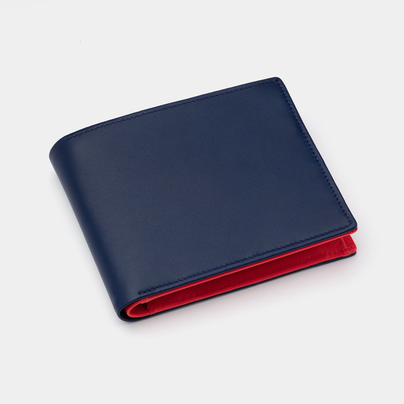 10cc Bifold Wallet in Navy and Red, ANTORINI Naples – ANTORINI®