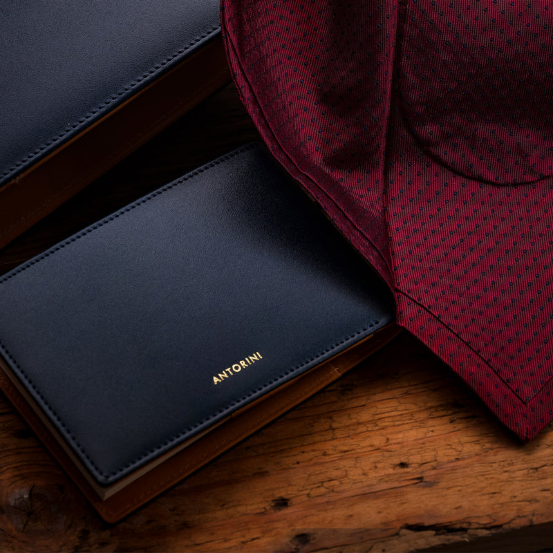 Pocket Memo Pad in Navy and Cognac-ANTORINI®